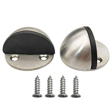 for Door Stopping 2.38 Lb No Drill Premium Stainless Steel Round Door Stops with Anti-Skid Silicone Treads ZOENHOU 3 PCS 2.88 x 3.2 Inch Heavy Duty Door Stopper 